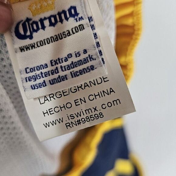 Corona Extra Swim Trunks Men's Size Large Blue Shorts - Picture 4 of 4